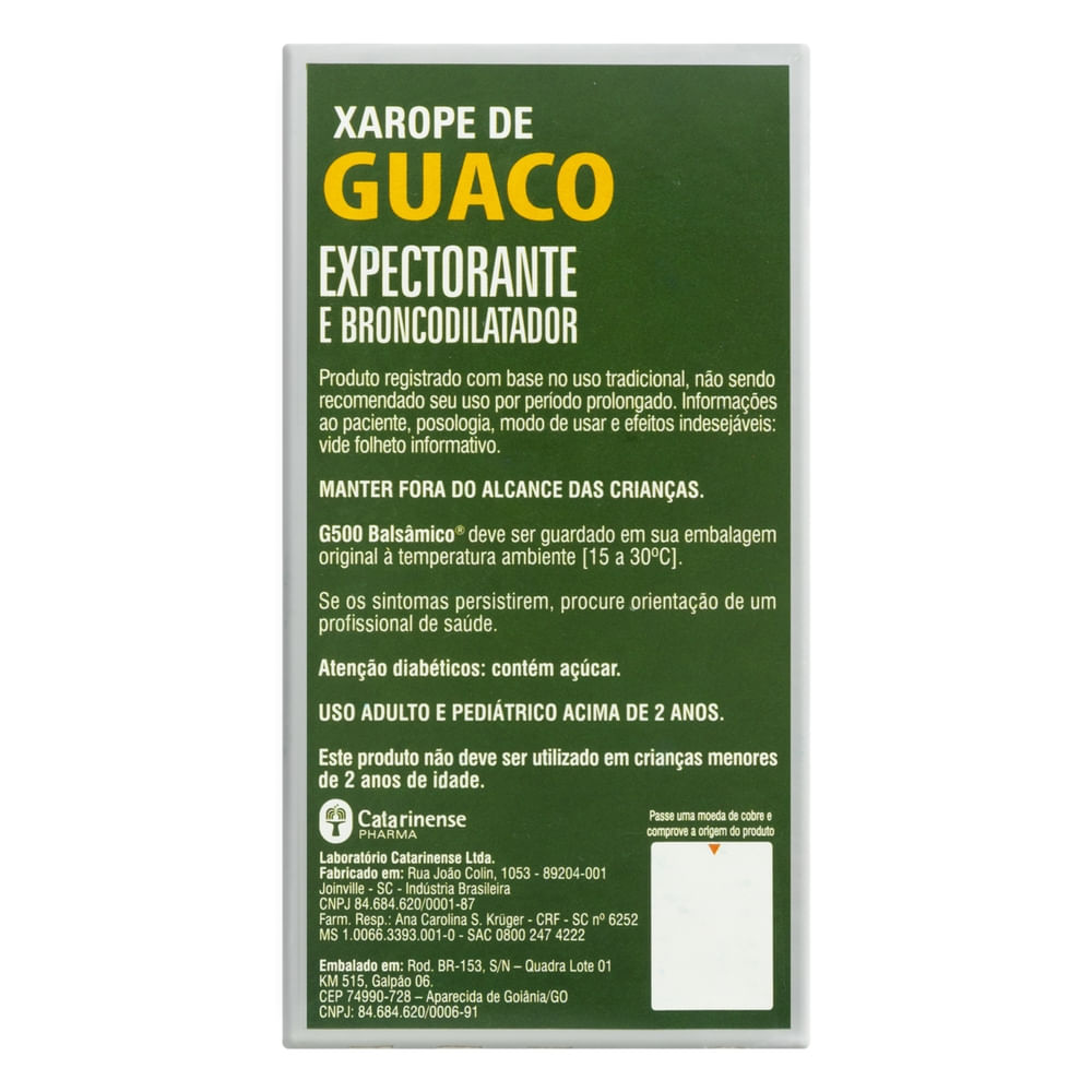 Encontraproduto.com.br - Xarope De Guaco G500 Balsamico 150ml