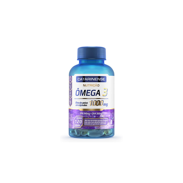 Encontraproduto.com.br - Ômega 3 Óleo de Peixe 1000mg Catarinense c/120 Cápsulas