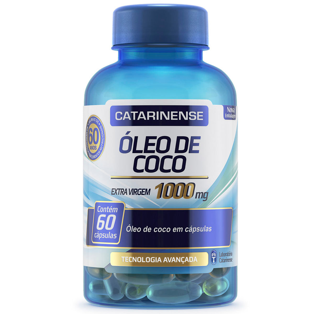 Encontraproduto.com.br - Oleo De Coco Catarinense 100Mg com 60 Capsulas