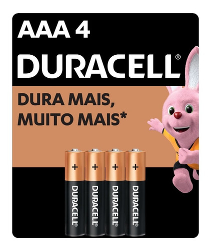 Pilha Duracell Alcalina AAA Palito com 4