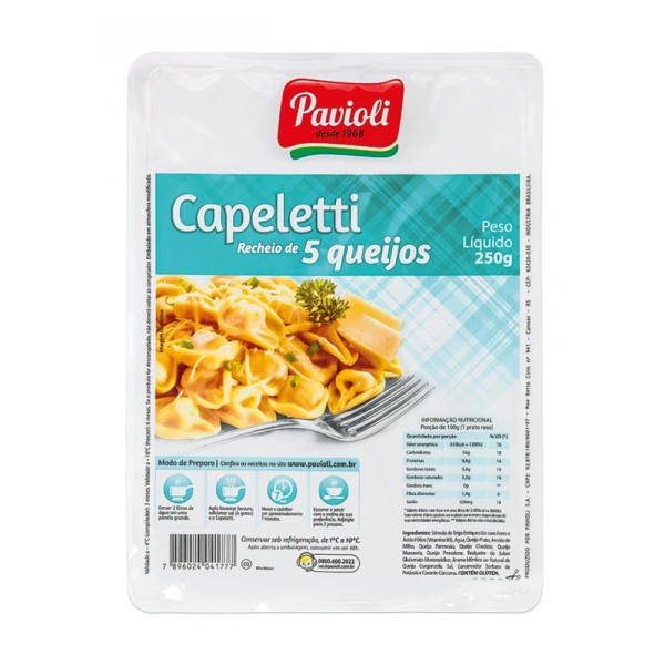 Encontraproduto.com.br - Cappelletti de 5 Queijos Pavioli 250g