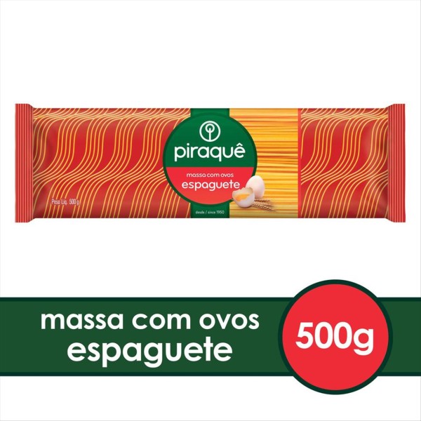 Encontraproduto.com.br - Macarrao Piraque Com Ovos Espaguete 500G