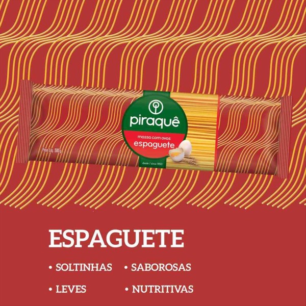 Encontraproduto.com.br - Macarrao Piraque Com Ovos Espaguete 500G