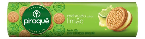 PIRAQUE BISCOITO RECHEADO LIMAO 160 G x 1