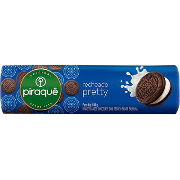 Encontraproduto.com.br - PIRAQUE BISCOITO RECHEADO PRETTY 160 G x 1