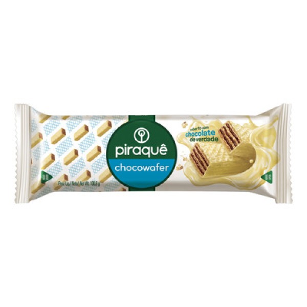 Biscoito Piraque Chocowafer Chocolate Branco 100,8g