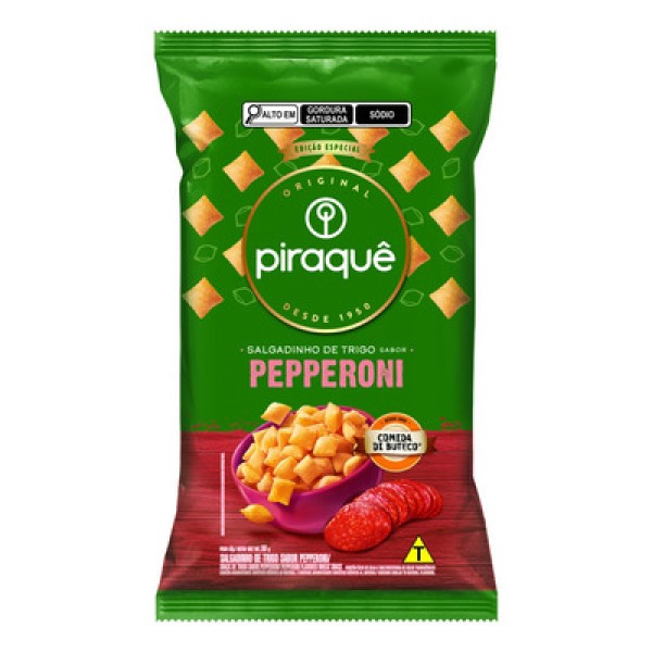 Salgadinho Piraquê Pepperoni Pacote com 50g