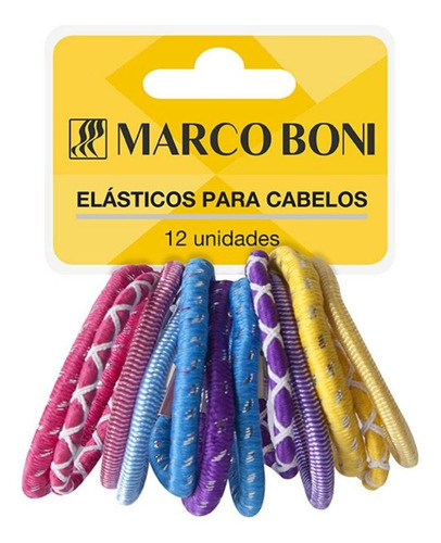 Kit Elásticos p/ Cabelo Colors Fashion Marco Boni c/12 Unids