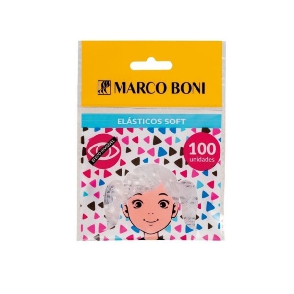 Encontraproduto.com.br - Elástico Marco Boni Soft Transparente com 100 unidades (8261)