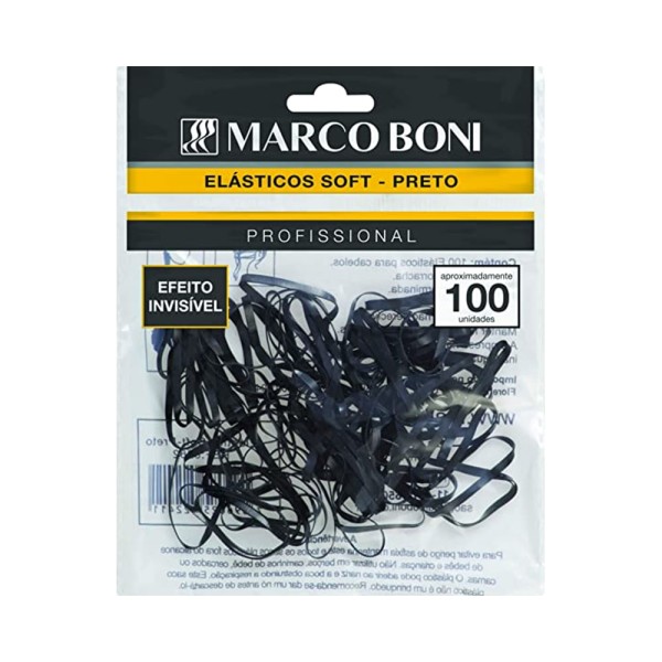 Elástico Marco Boni Soft Preto com 100 unidades (8262)