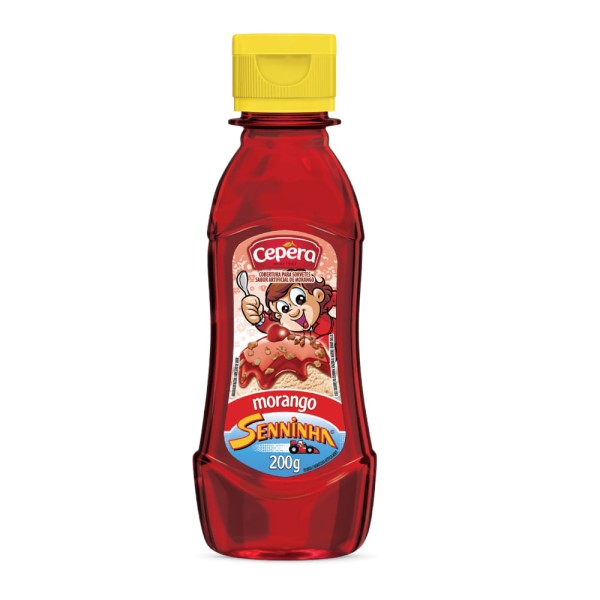 Cobertura para Sorvete Morango Senninha Cepêra Squeeze 200g