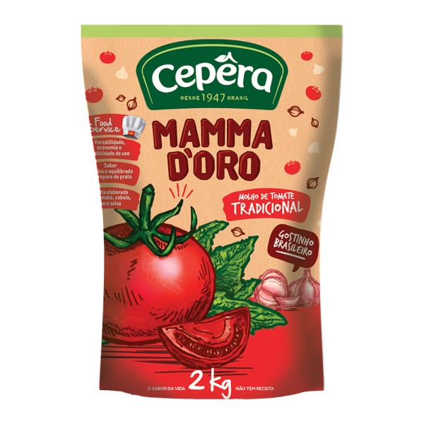 Encontraproduto.com.br - Molho de Tomate Mamma Doro Tradicional Pouch com 1,7kg