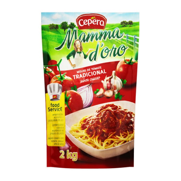Encontraproduto.com.br - Molho de Tomate Mamma Doro Tradicional Pouch com 1,7kg