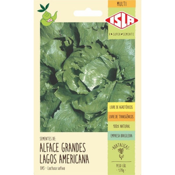 Encontraproduto.com.br - Sementes de Alface Americana Isla 1,70g
