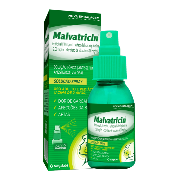 Encontraproduto.com.br - Anestésico e Antisséptico Malvatricin 1mg/ml + 2mg/ml + 4mg/ml 50ml