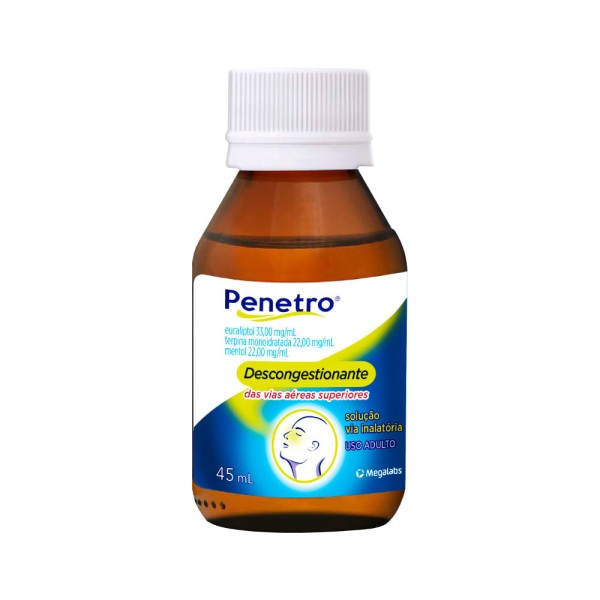 Encontraproduto.com.br - Penetro Inalante 33 + 22 + 55Mg Solução Para Inalação Frasco Com 45Ml