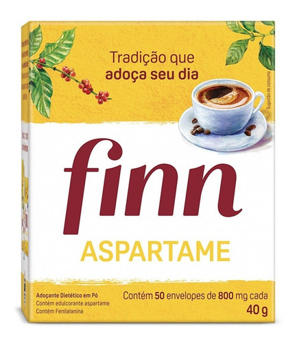 Encontraproduto.com.br - Adoçante Em Pó Aspartame Finn 400 Un De Sachê Diet 8 Caixas