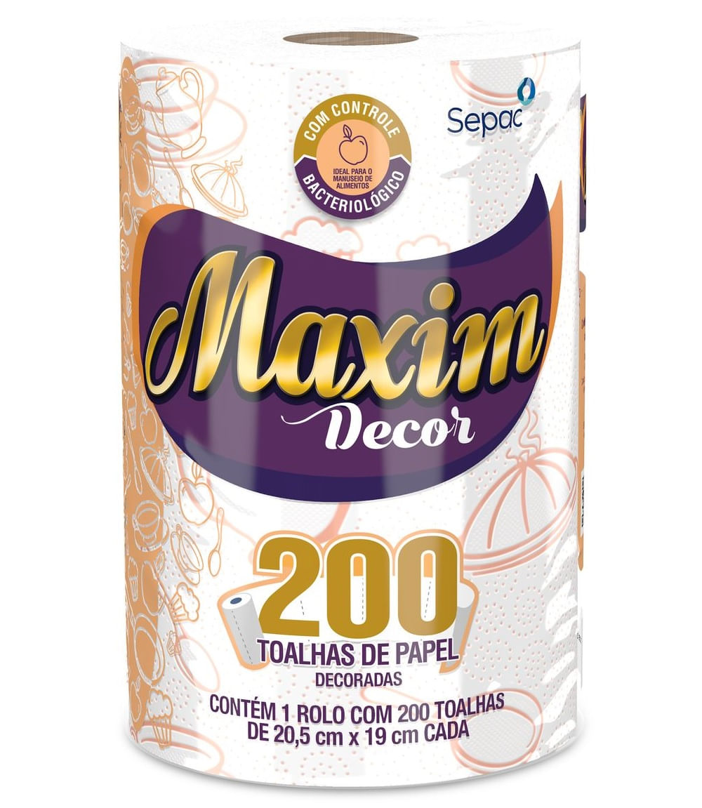 Encontraproduto.com.br - Toalha de Papel Max.Decor 20,5 cm x 19 cm Cada Rolo com 200 Toalhas.
