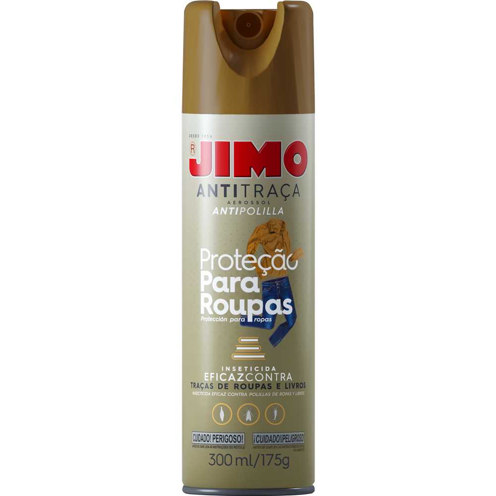 Encontraproduto.com.br - JIMO Anti Traça Inseticida Proteção para Roupas e Livros Sem Cheiro Aerossol 300ml