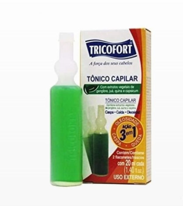 Encontraproduto.com.br - Tonico Capilar Tricofort com 2 unidades Ampolas 20ml