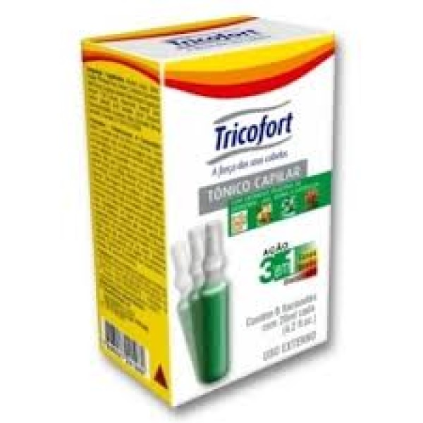 Encontraproduto.com.br - Tonico Capilar Tricofort com 6 unidades Ampolas 20ml