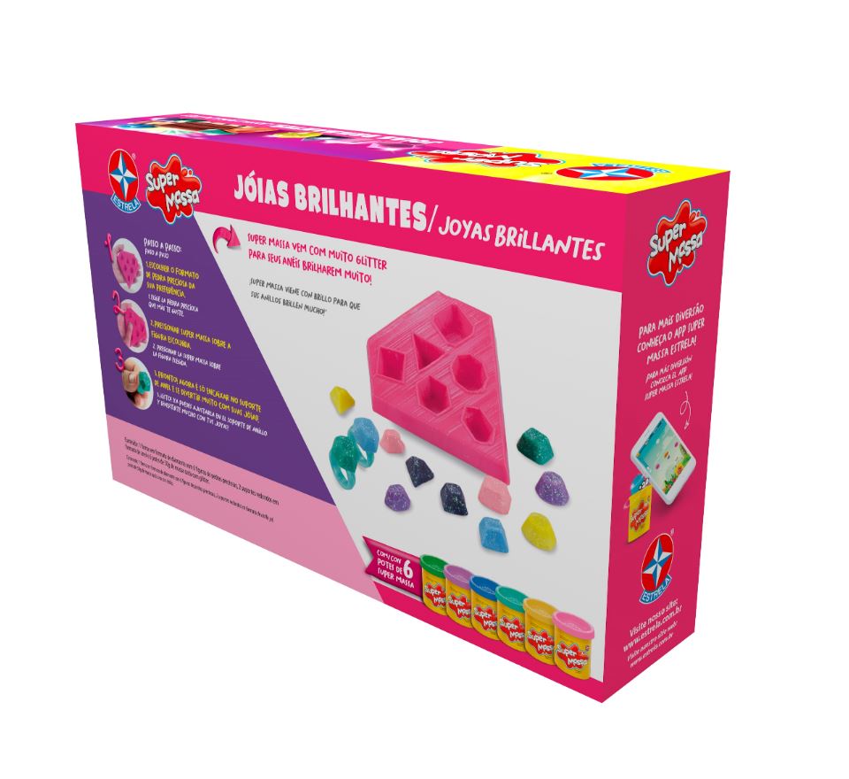 Encontraproduto.com.br - Massa de Modelar - Super Massa - Jóias com Glitter - Estrela