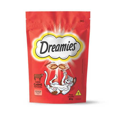 Petisco Dreamies Carne Para Gatos Adultos 80gr