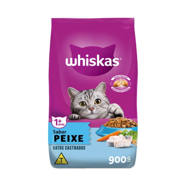 Encontraproduto.com.br - Ração Para Gato Whiskas Castrados Sabor Peixes 900g