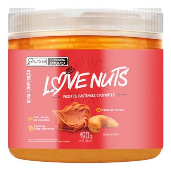 Pasta de Castanha Love Nuts Crocante Pote com 180g