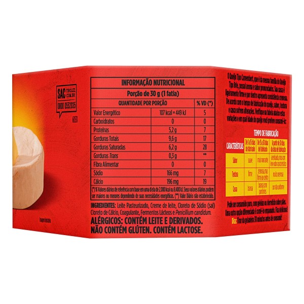 Encontraproduto.com.br - Queijo Tirolez Camembert Fracionado Mofo 125g