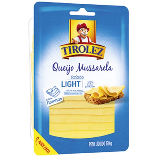 Queijo Musssarela Tirolez Light Fatiado 150g