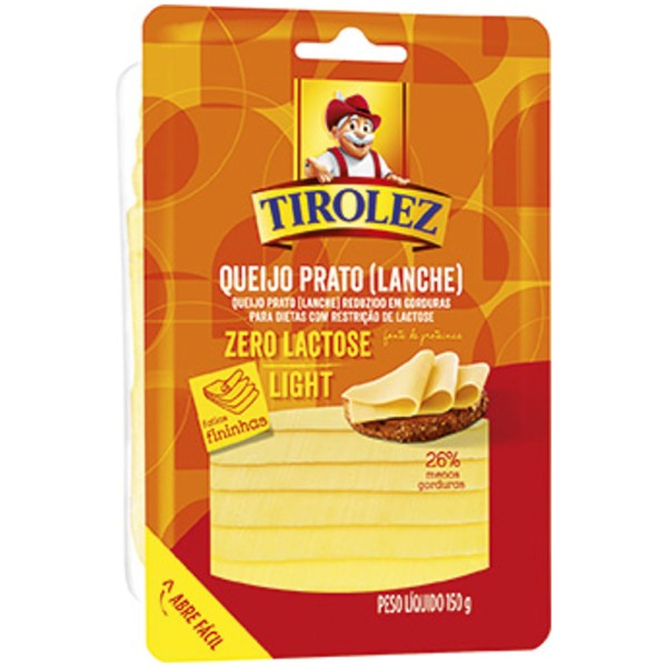 Encontraproduto.com.br - Queijo Mussarela Fatiado Light Zero Lactose Tirolez 150g