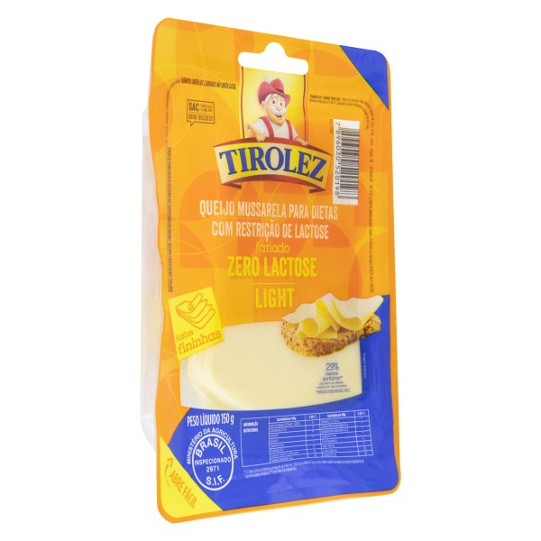 Encontraproduto.com.br - Queijo Mussarela Fatiado Light Zero Lactose Tirolez 150g