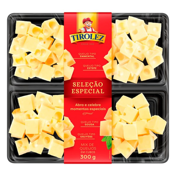 Encontraproduto.com.br - Mix de queijos em cubos, saboroso e versátil. Ã‰ uma ótima opção para lanches, petiscos ou até mesmo para preparar pratos mais elaborados.