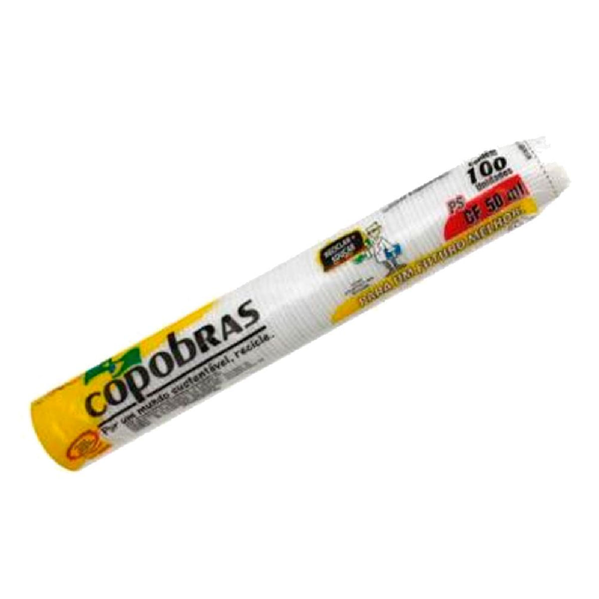 Copo Plástico Copobras Branco 100x50ml
