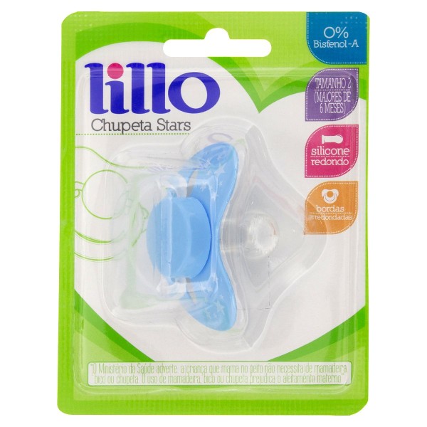 Encontraproduto.com.br - Lillo Chupeta Star Bico Tradicional Nº 2 Cor Azul