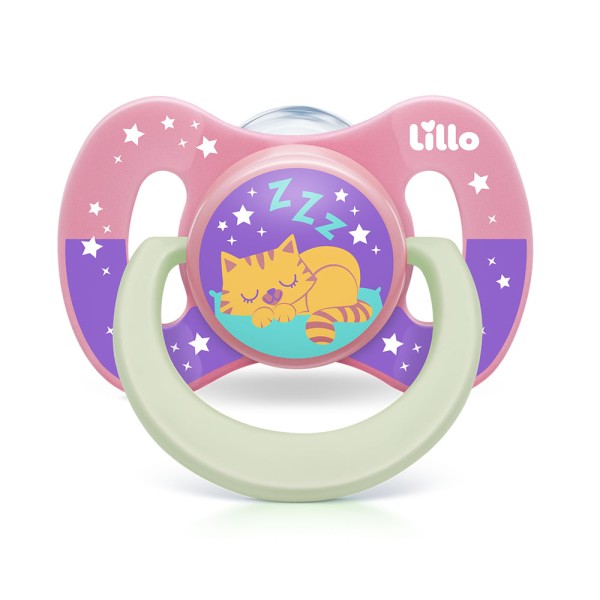 Encontraproduto.com.br - Kit Chupeta Ortodôntica Lillo Dia e Noite Tam 2 Lilás 2 Unidades