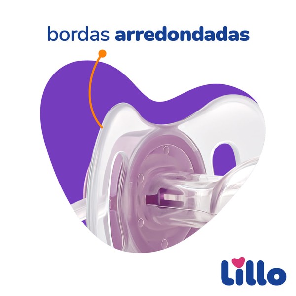 Encontraproduto.com.br - Kit Chupeta Ortodôntica Lillo Dia e Noite Tam 2 Lilás 2 Unidades