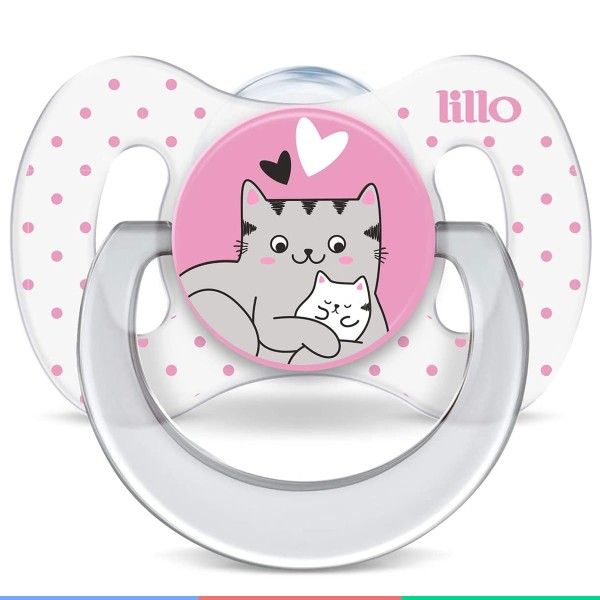 Encontraproduto.com.br - Kit Chupeta De Bebê 2 Unidades Infantil Com Bico de Silicone De 0 à 6 Meses Tam 1 Funny Rosa Lillo