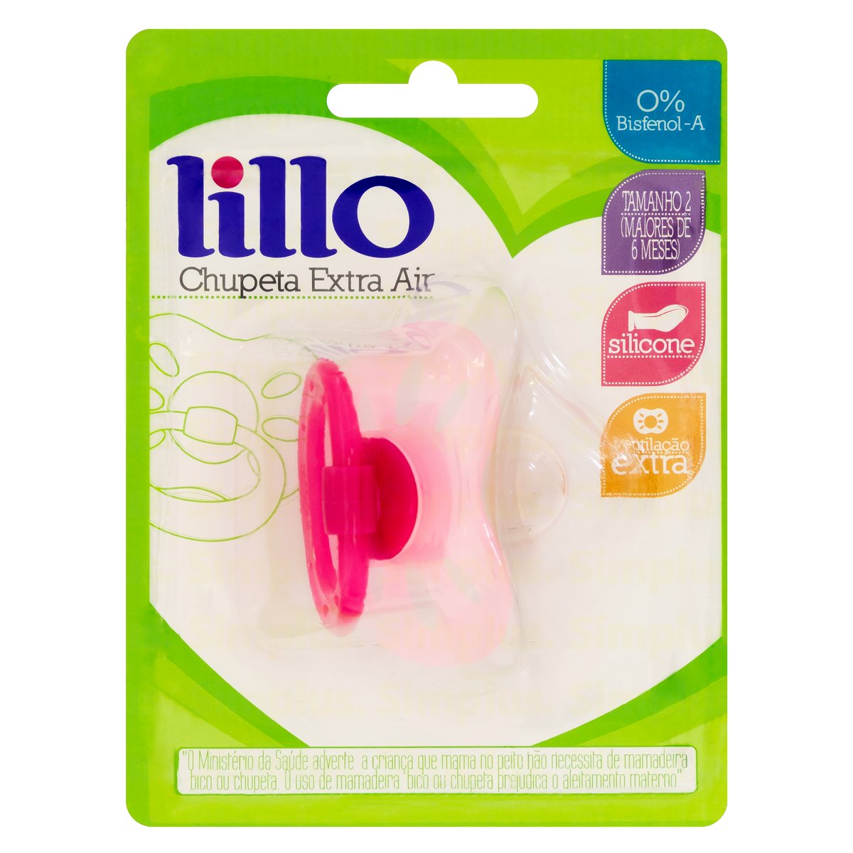 Encontraproduto.com.br - Chupeta Lillo Extra Air Silicone Ortodôntico Tamanho 2 Rosa