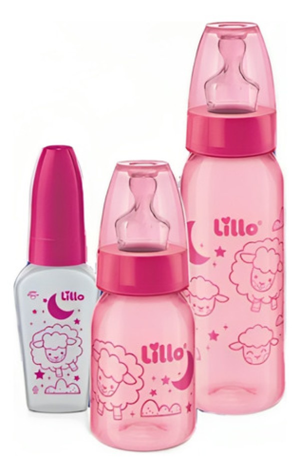 Kit Mamadeira Lillo Evolução Divertida Rosa