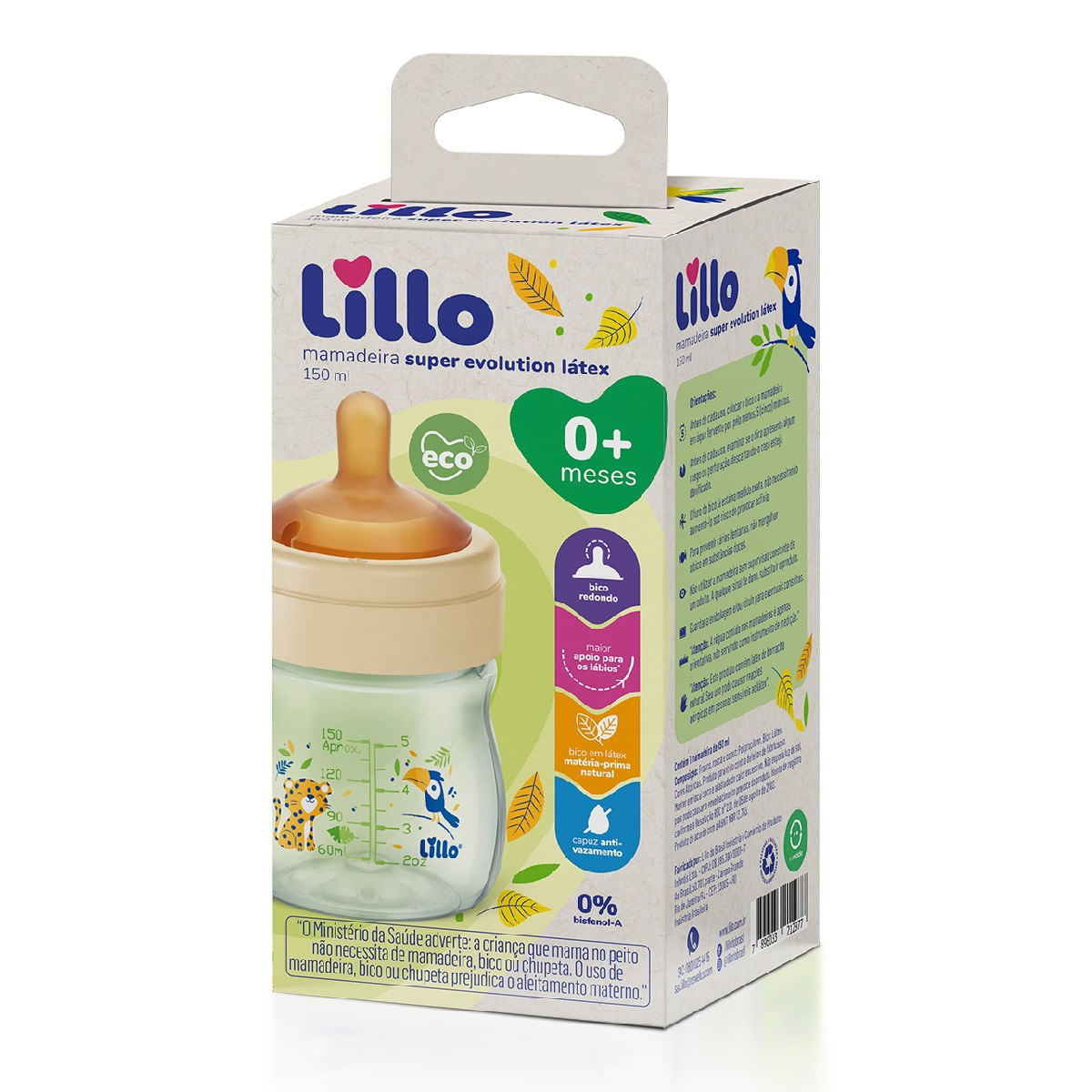 Encontraproduto.com.br - Mamadeira Super Evolution Latex 150 ML T1 Lillo