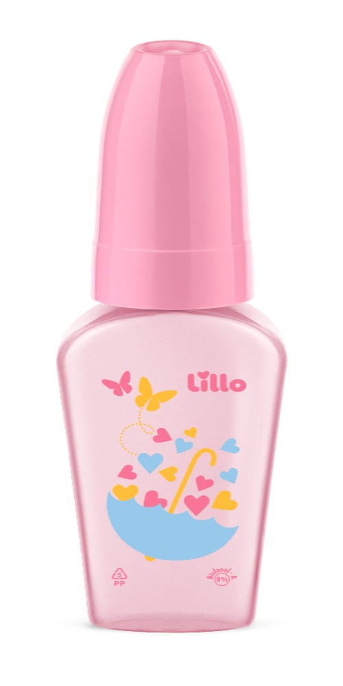 Encontraproduto.com.br - Mamadeira Lillo Chuquinha Primeiros Passos 50ml Bico Redondo Silicone Rosa