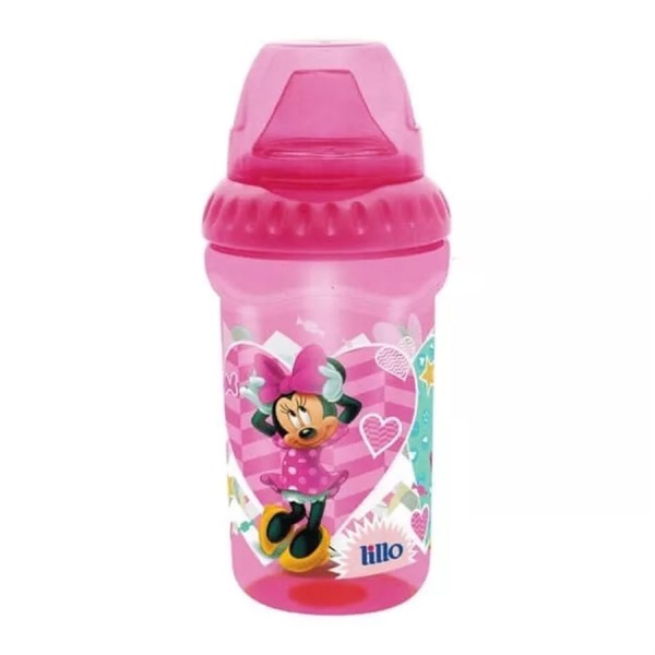Encontraproduto.com.br - Copo Disney Bico de Silicone 6m  330ml Rosa Lillo