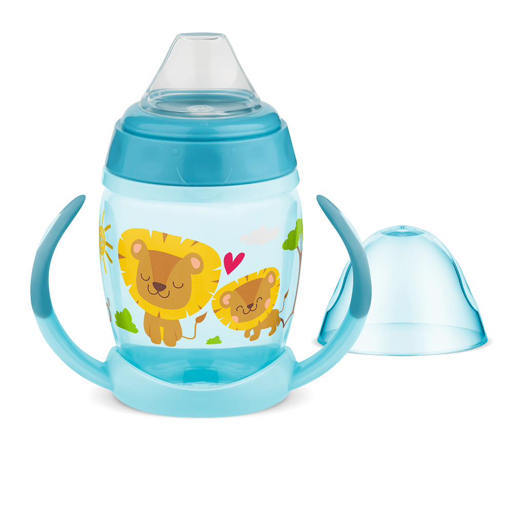 Encontraproduto.com.br - Copo de Aprendizado com Alça 230ml  6m  Azul Lillo
