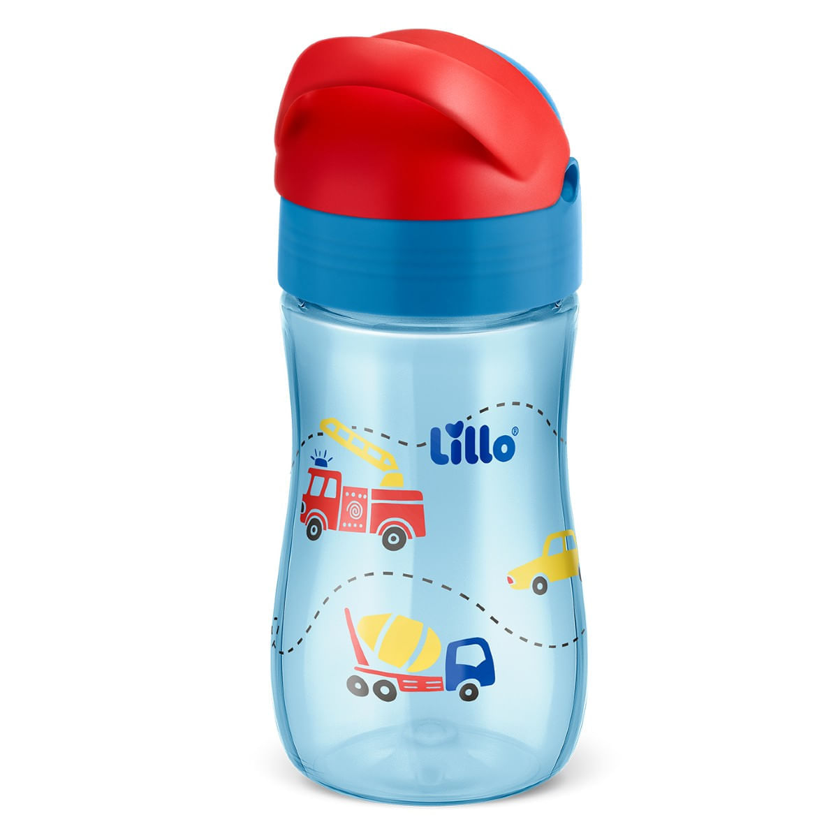 Encontraproduto.com.br - Copo Infantil Com Canudo Evolution 300ml Azul -Lillo