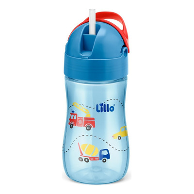 Copo Infantil Com Canudo Evolution 300ml Azul -Lillo