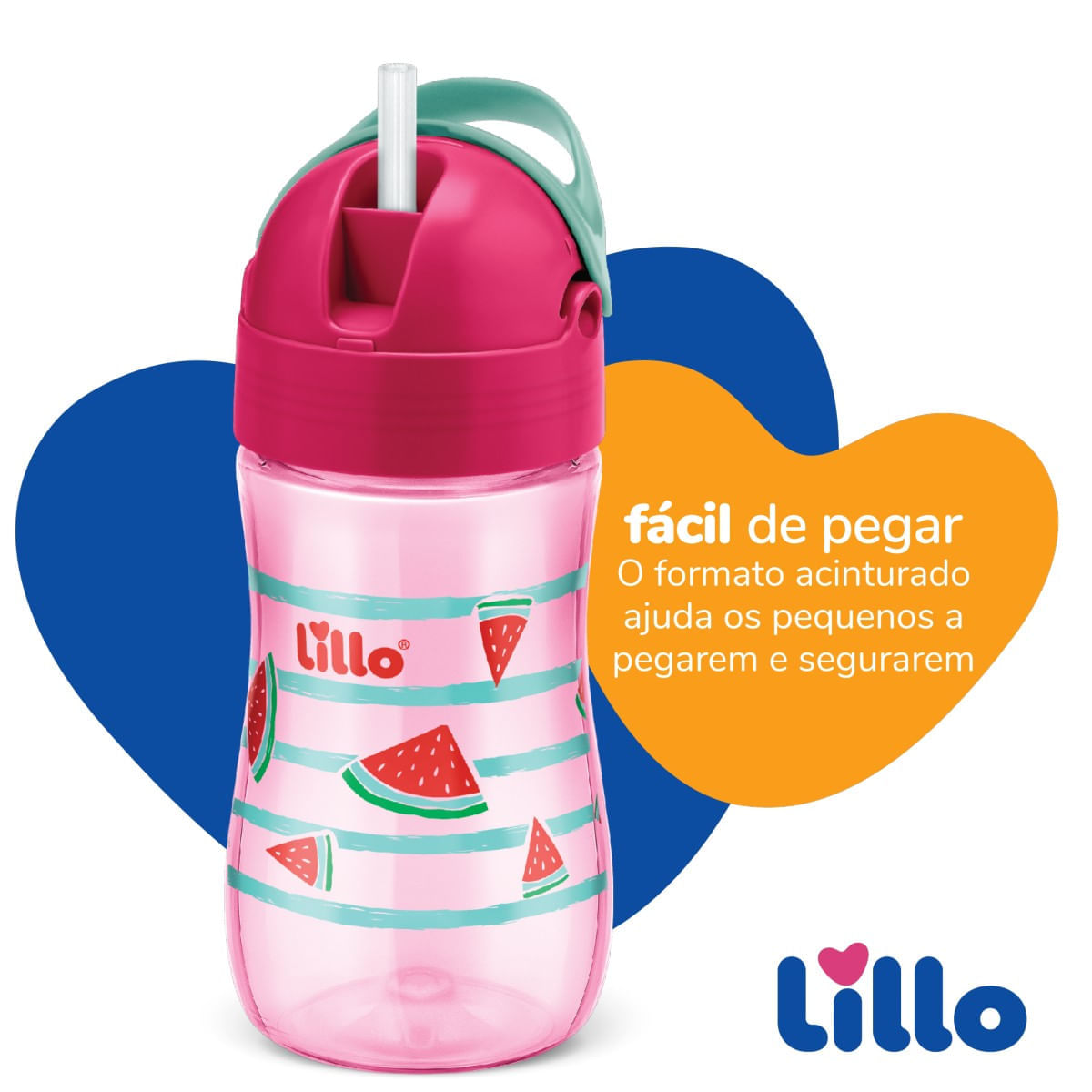 Encontraproduto.com.br - Copo Lillo Evolution com Canudo Rosa 300ml
