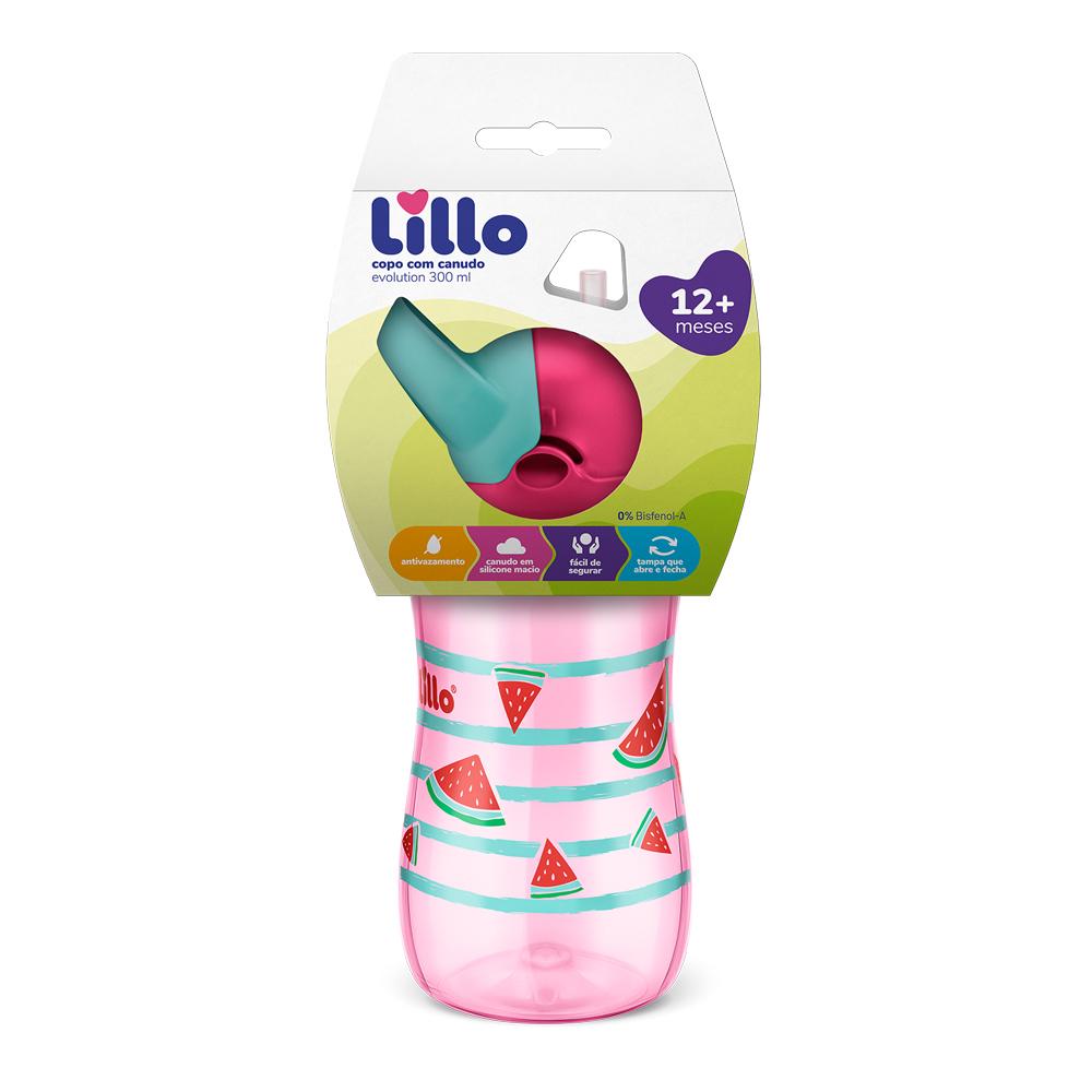 Encontraproduto.com.br - Copo Lillo Evolution com Canudo Rosa 300ml