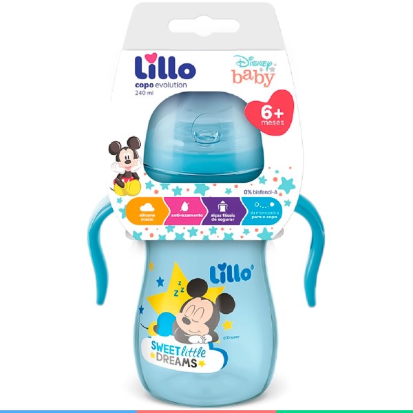 Encontraproduto.com.br - Copo Aprendizado Lillo Com Alça Evolution Disney Mickey 240ml